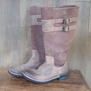 UGG Boots Women's sz 8 Zarina Tall Brown Leather/Suede Waterproof Knee High Boot